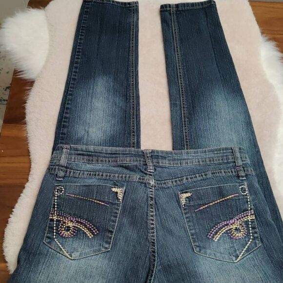 Classic Blue Embroidered Skinny Jeans - Picture 1 of 3